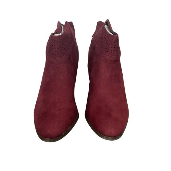 New! Violet & Red Jackson Laser Cut Topline Booties in Burgundy Red - Size 8.5 - Picture 5 of 8